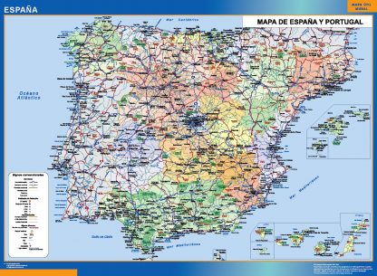 Mapa España simple plastificado