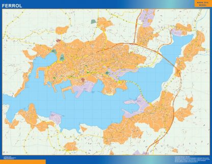 Mapa Ferrol callejero plastificado