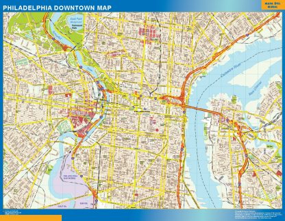 Mapa Filadelfia downtown plastificado