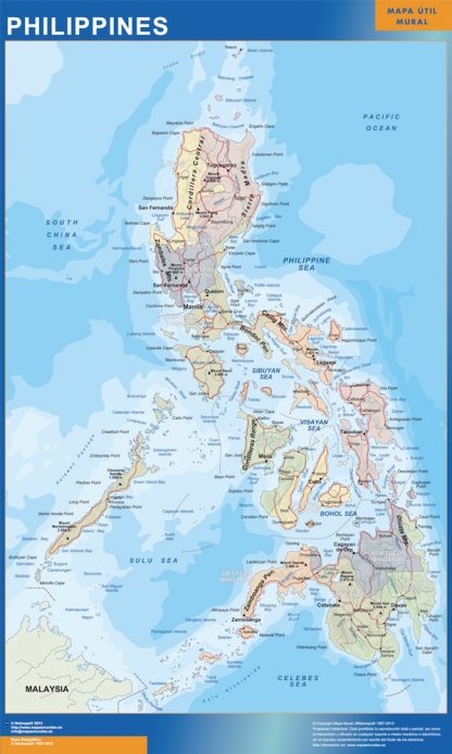 Mapa Filipinas plastificado