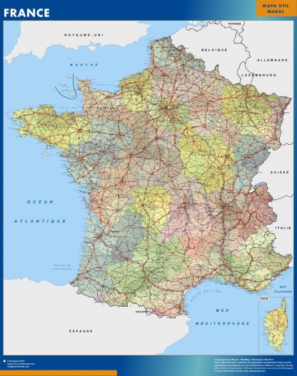 Mapa Francia plastificado
