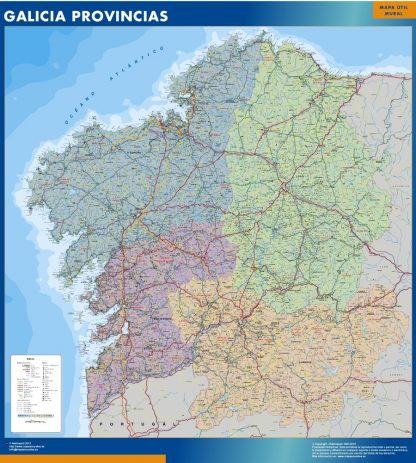 Mapa Galicia provincias plastificado