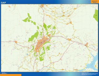 Mapa Gap en Francia plastificado