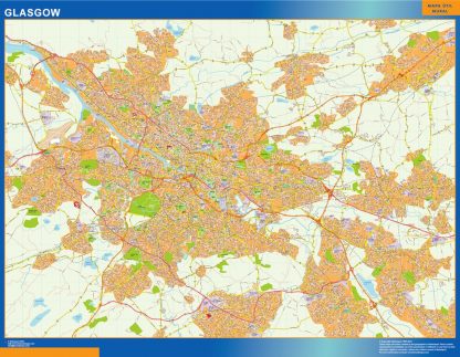 Mapa Glasgow plastificado