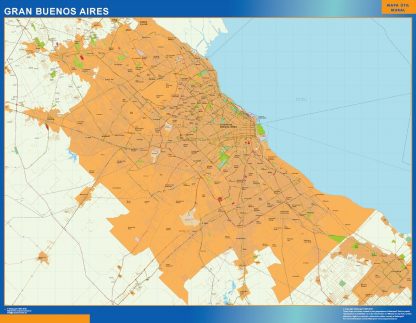 Mapa Gran Buenos Aires en Argentina plastificado