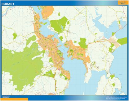 Mapa Hobart Australia plastificado