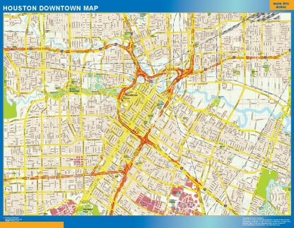 Mapa Houston downtown plastificado