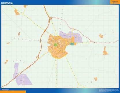 Mapa Huesca callejero plastificado