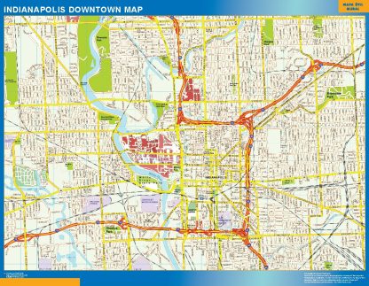 Mapa Indianapolis downtown plastificado