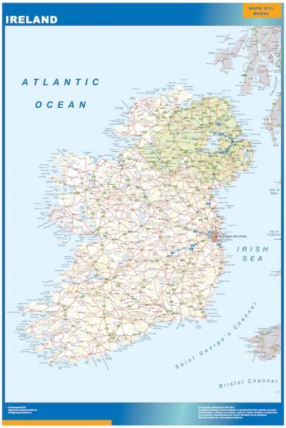 Mapa Irlanda plastificado