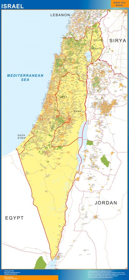 Mapa Israel plastificado