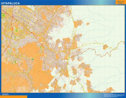 Mapa Ixtapaluca en Mexico plastificado