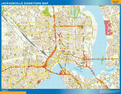 Mapa Jacksonville downtown plastificado
