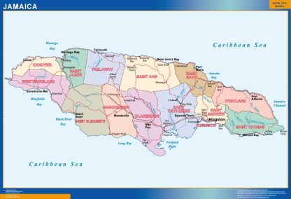 Mapa Jamaica plastificado