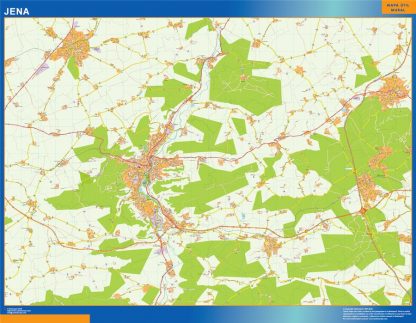 Mapa Jena en Alemania plastificado