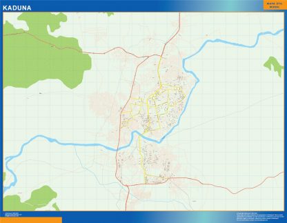 Mapa Kaduna en Nigeria plastificado