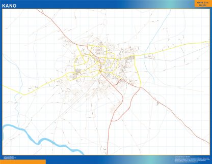 Mapa Kano en Nigeria plastificado