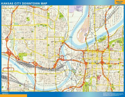 Mapa Kansas City downtown plastificado