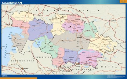 Mapa Kazakhstan plastificado