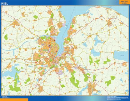 Mapa Kiel en Alemania plastificado