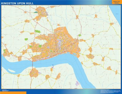 Mapa Kingston Upon Hull plastificado