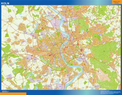 Mapa Koln en Alemania plastificado