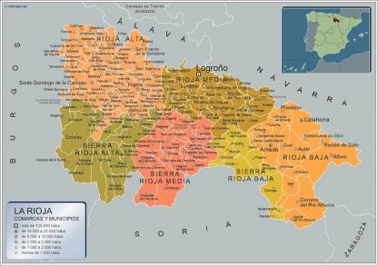 Mapa La Rioja por municipios plastificado