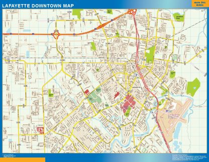 Mapa Lafayette downtown plastificado