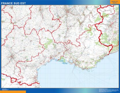 Mapa Languedoc Provence en Francia plastificado