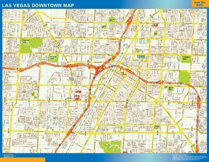Mapa Las Vegas downtown plastificado