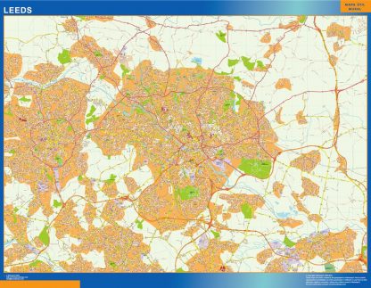Mapa Leeds plastificado plastificado