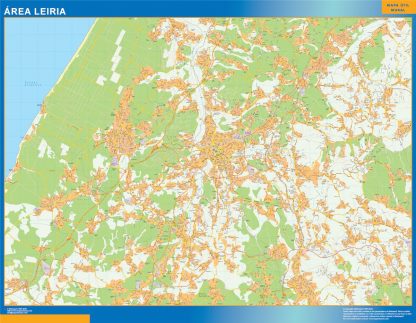 Mapa Leiria área urbana plastificado