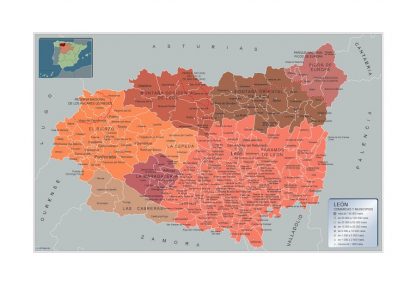 Mapa Leon por municipios plastificado
