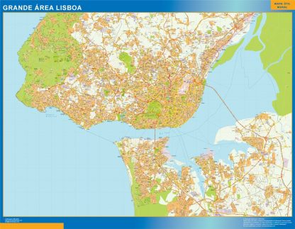 Mapa Lisboa Grande Area en Portugal plastificado