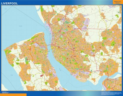 Mapa Liverpool plastificado