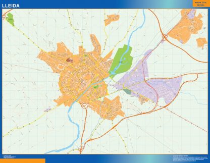 Mapa Lleida callejero plastificado