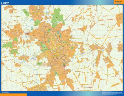 Mapa Lodz Polonia plastificado
