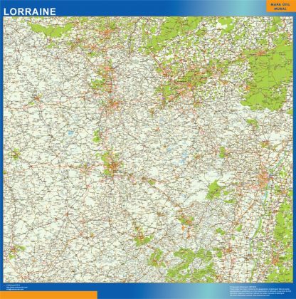Mapa Lorraine en Francia plastificado