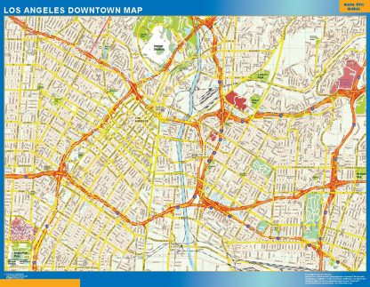 Mapa Los Angeles downtown plastificado