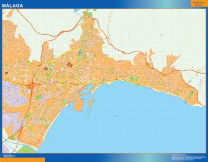 Mapa Malaga callejero plastificado