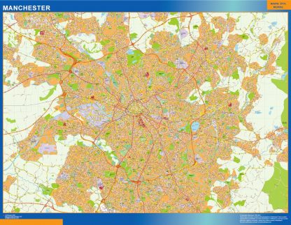 Mapa Manchester plastificado