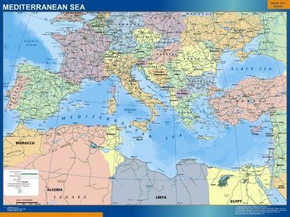 Mapa Mar Mediterraneo plastificado