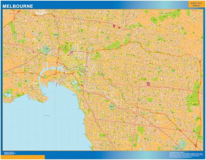 Mapa Melbourne Australia plastificado