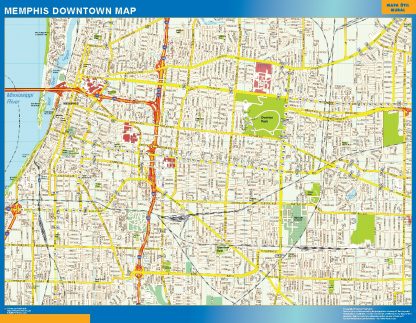 Mapa Memphis downtown plastificado