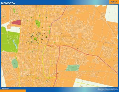 Mapa Mendoza en Argentina plastificado