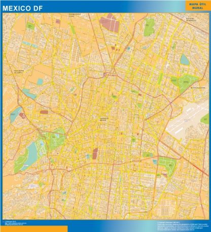 Mapa Mexico Df en Mexico plastificado