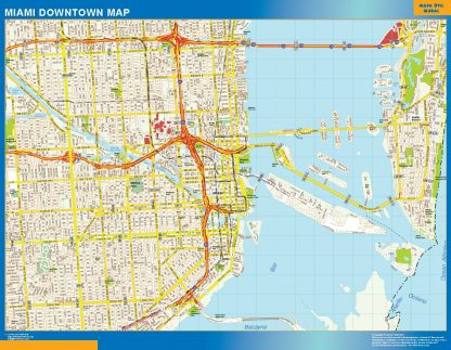Mapa Miami downtown plastificado