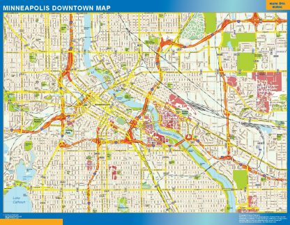Mapa Minneapolis downtown plastificado