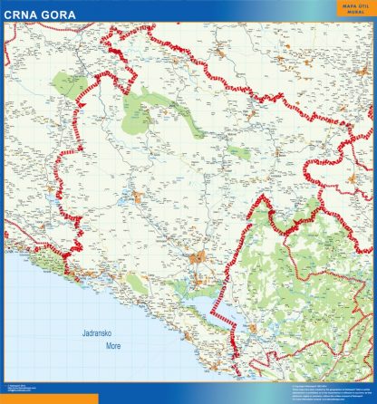 Mapa Montenegro plastificado