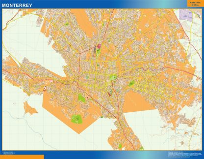 Mapa Monterrey en Mexico plastificado